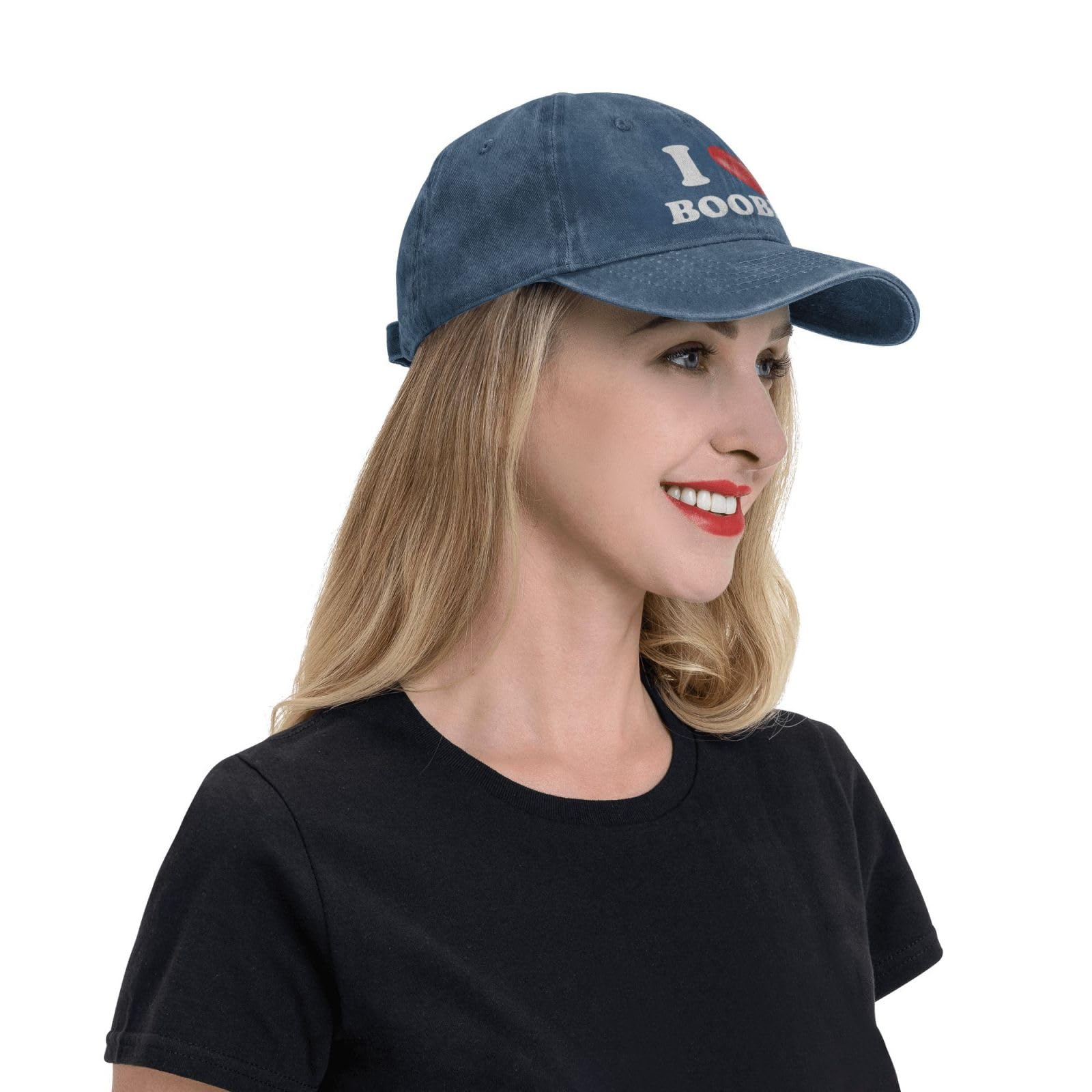 Packable design of huesdeaw I Love Boobies hat for travel-ready convenience