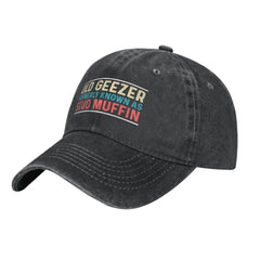 huesdeaw old geezer hat front view, comfortable casual wear for everyday outings.