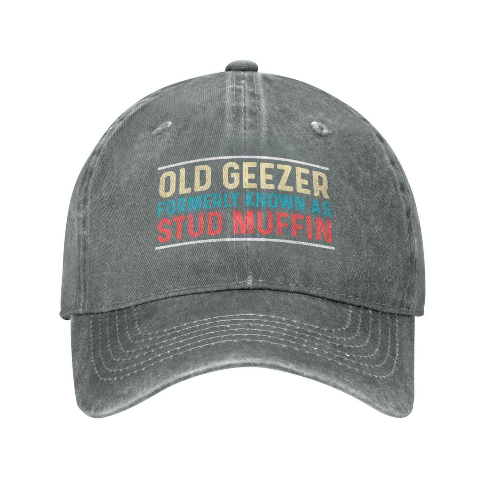 Huesdeaw Old Geezer hat front graphic for casual everyday wear