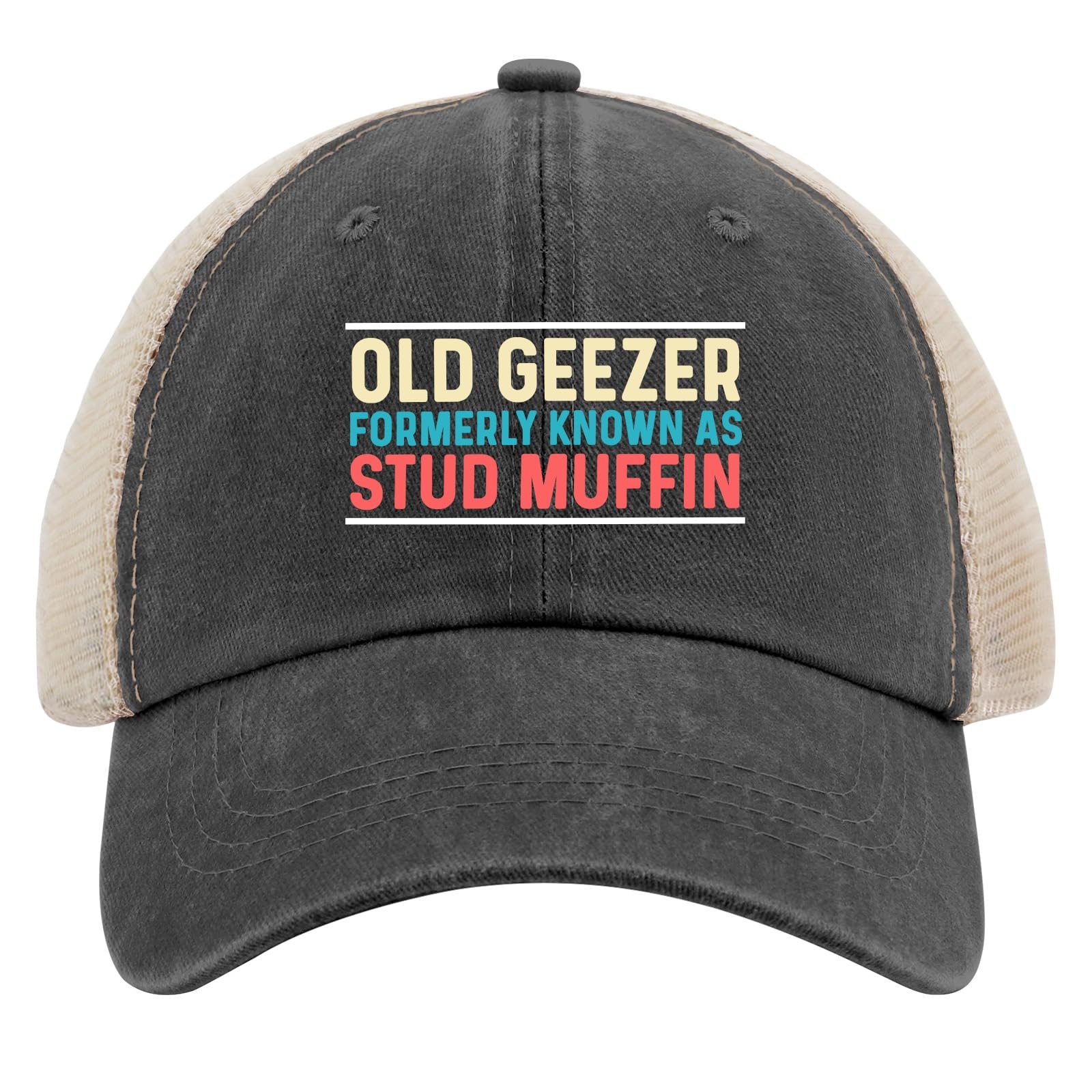 huesdeaw old geezer stud muffin trucker hat for bold outdoorsy style