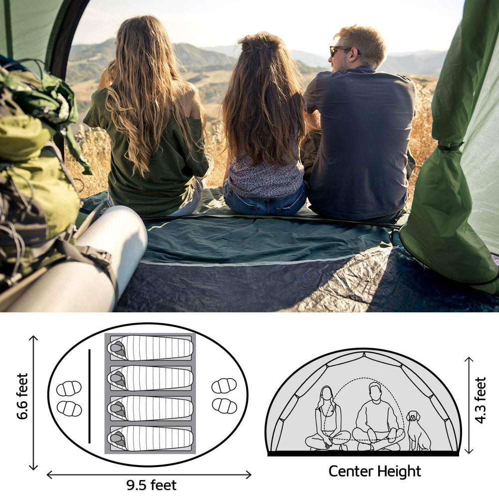 HUI LINGYANG 9.5x6.6 ft interior space shows roomy layout for family camping.