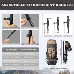 HUINING cork-handled trekking poles offer warm, comfortable grip for long hikes.