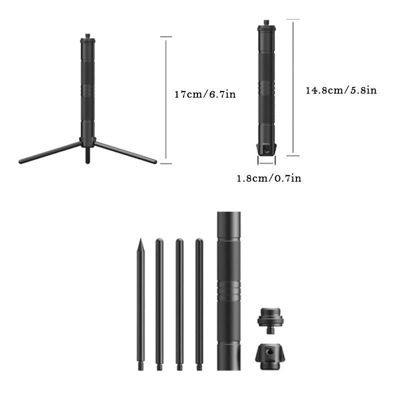 HUIOP aluminum lantern stand uses a ground stake for upright placement.