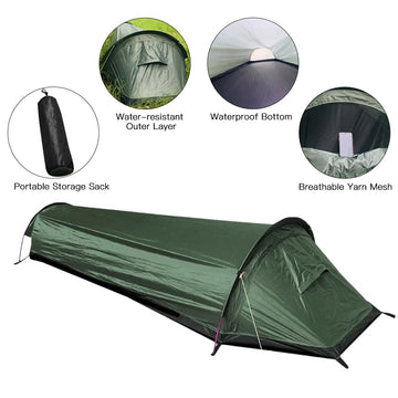 HUIOP tent featuring 210D waterproof bottom for riverside camping