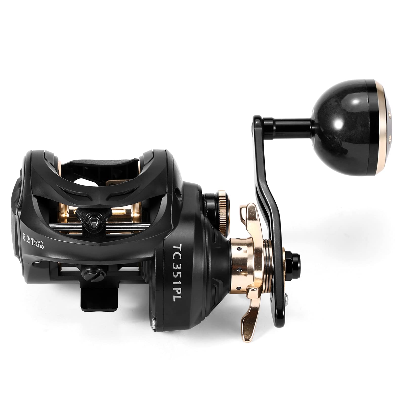 HUIOP baitcaster reel with carbon fiber body for durability and smooth casting.