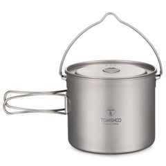 HUIOP titanium camping pot 750ml with lid, ultralight and durable for backpacking use
