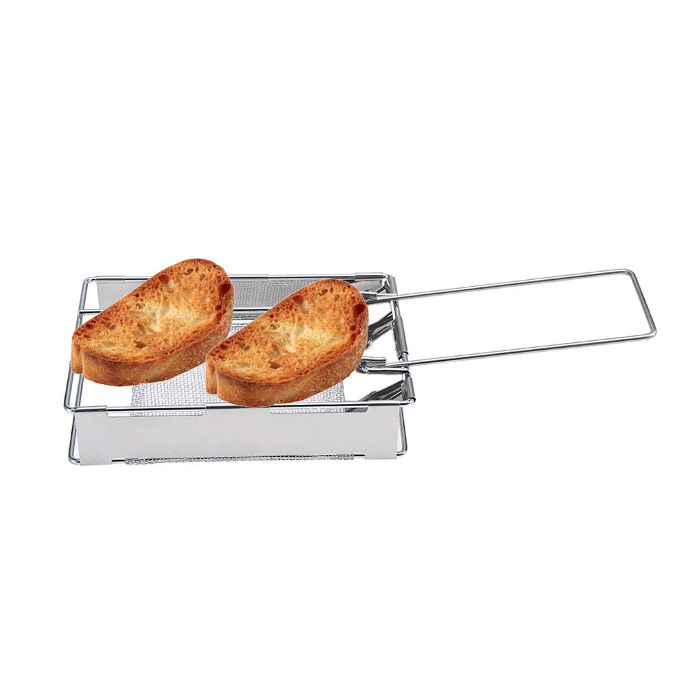 HUIOP camping toaster heat diffusion mesh focuses even browning over camping flames