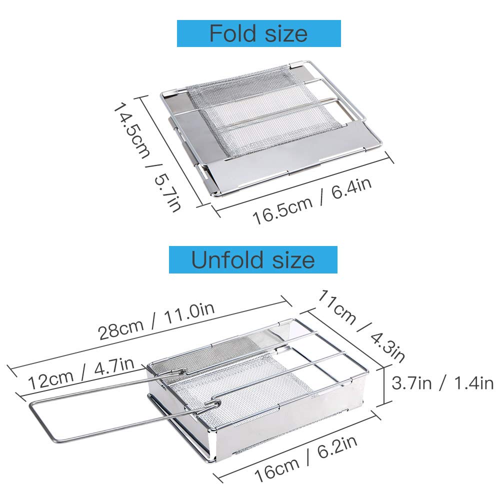 HUIOP camping toaster stainless steel build conveys durability for outdoor cooking