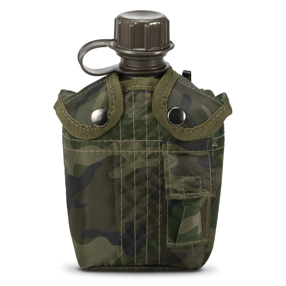 HUIOP canteen bottle with threaded lid for easy opening on hikes.