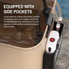 HUIOP collapsible fishing bucket foldable design saves space in backpacks.