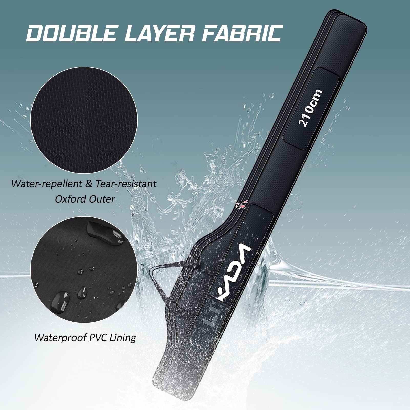 HUIOP breathable mesh pocket keeps lures dry and accessible.