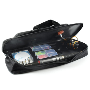 HUIOP fishing rod organizer travel-ready bag for boating and shore fishing