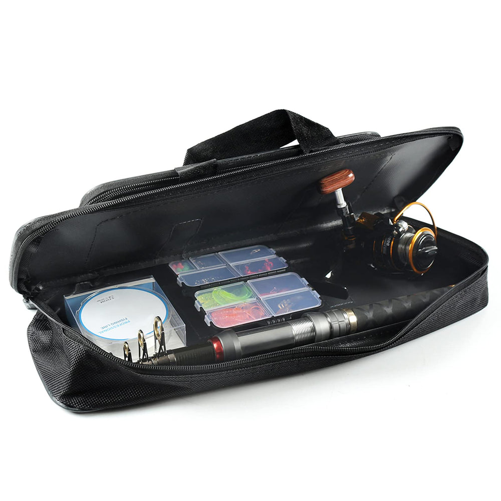 HUIOP fishing rod organizer travel-ready bag for boating and shore fishing