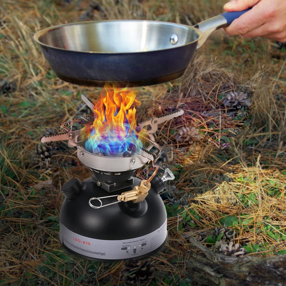 HUIOP gasoline stove folded-arms provides stable pot platform on uneven ground