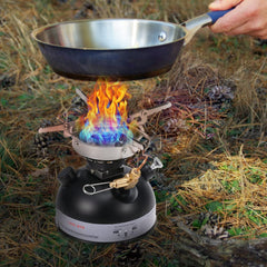 HUIOP gasoline stove folded-arms provides stable pot platform on uneven ground