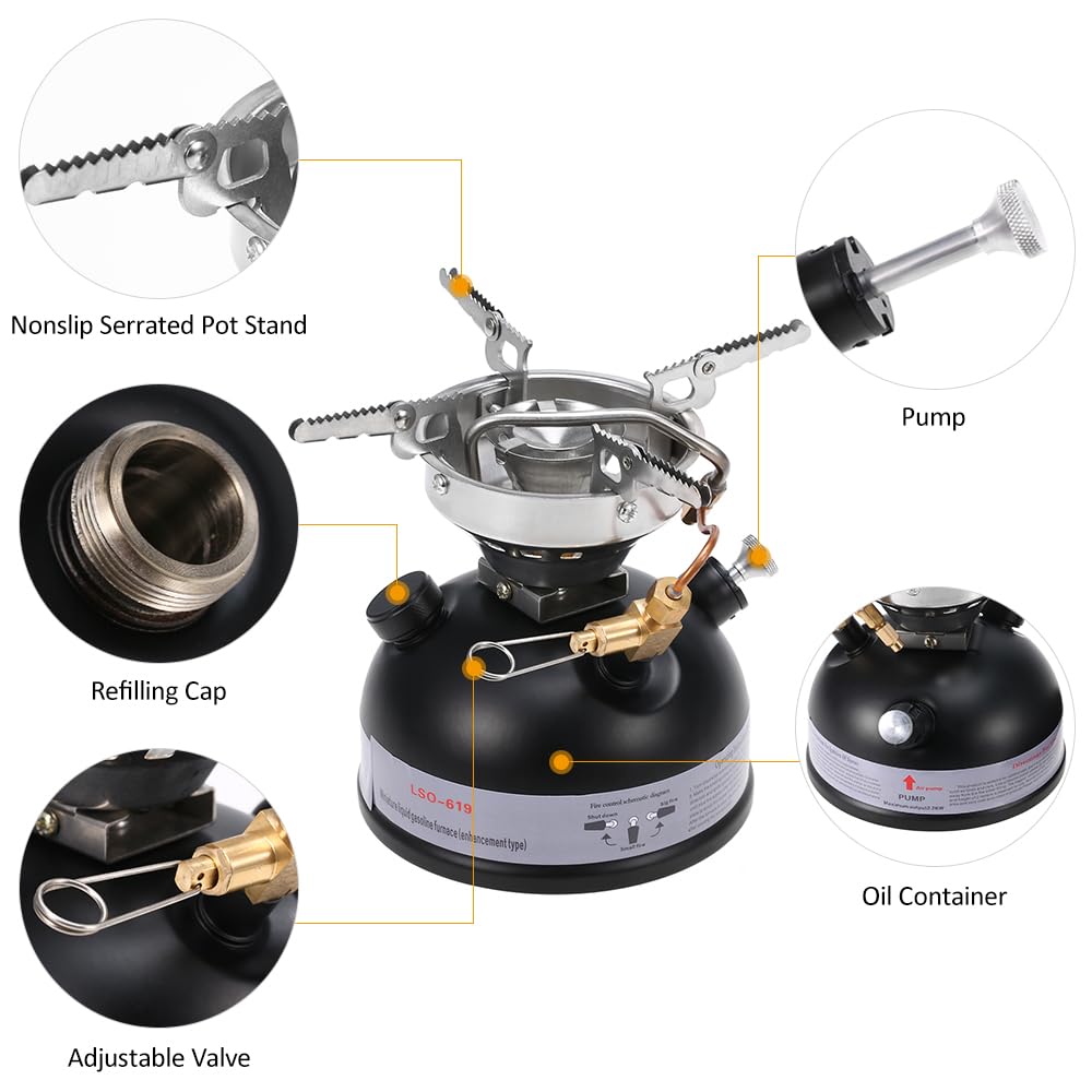 HUIOP gasoline stove portable-pack fits in backpack for trips