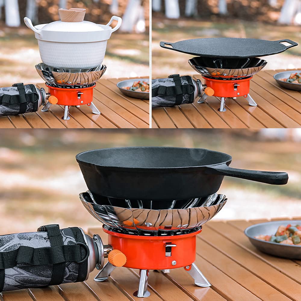 HUIOP 1400W output delivers strong heat for rapid outdoor cooking.