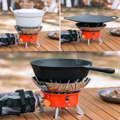 HUIOP 1400W output delivers strong heat for rapid outdoor cooking.