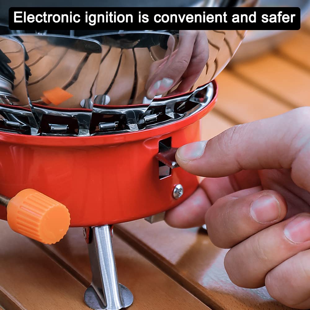 HUIOP easy-fire-control with a knob enables steady flame during meals.