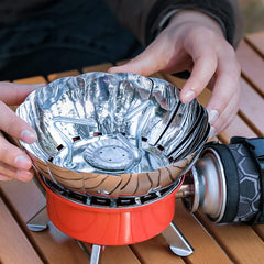 HUIOP gas stove electronic ignition simplifies lighting without matches on outdoor sites.