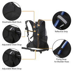 Waist pockets of HUIOP hydration backpack secure items during activity.