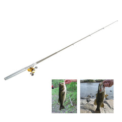 HUIOP Pocket Pen fishing rod extended for quick setup.