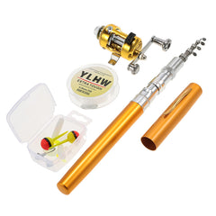 HUIOP pocket-pen fishing rod ready for travel and easy storage.