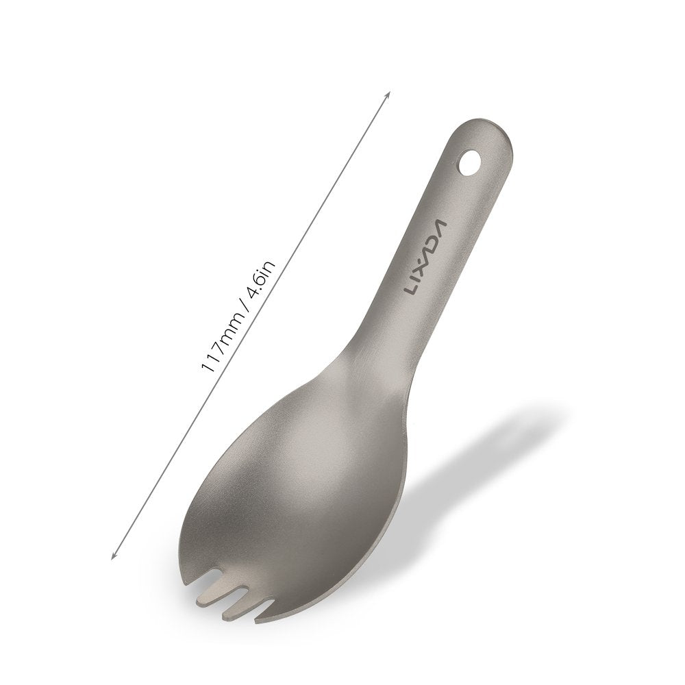 HUIOP spork features a handle hole for keychain or carabiner.