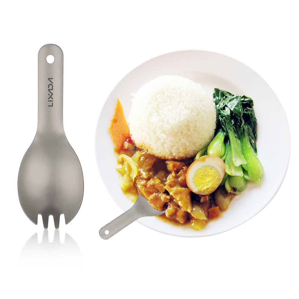 HUIOP ultralight spork with matte finish improves grip during outdoor meals.