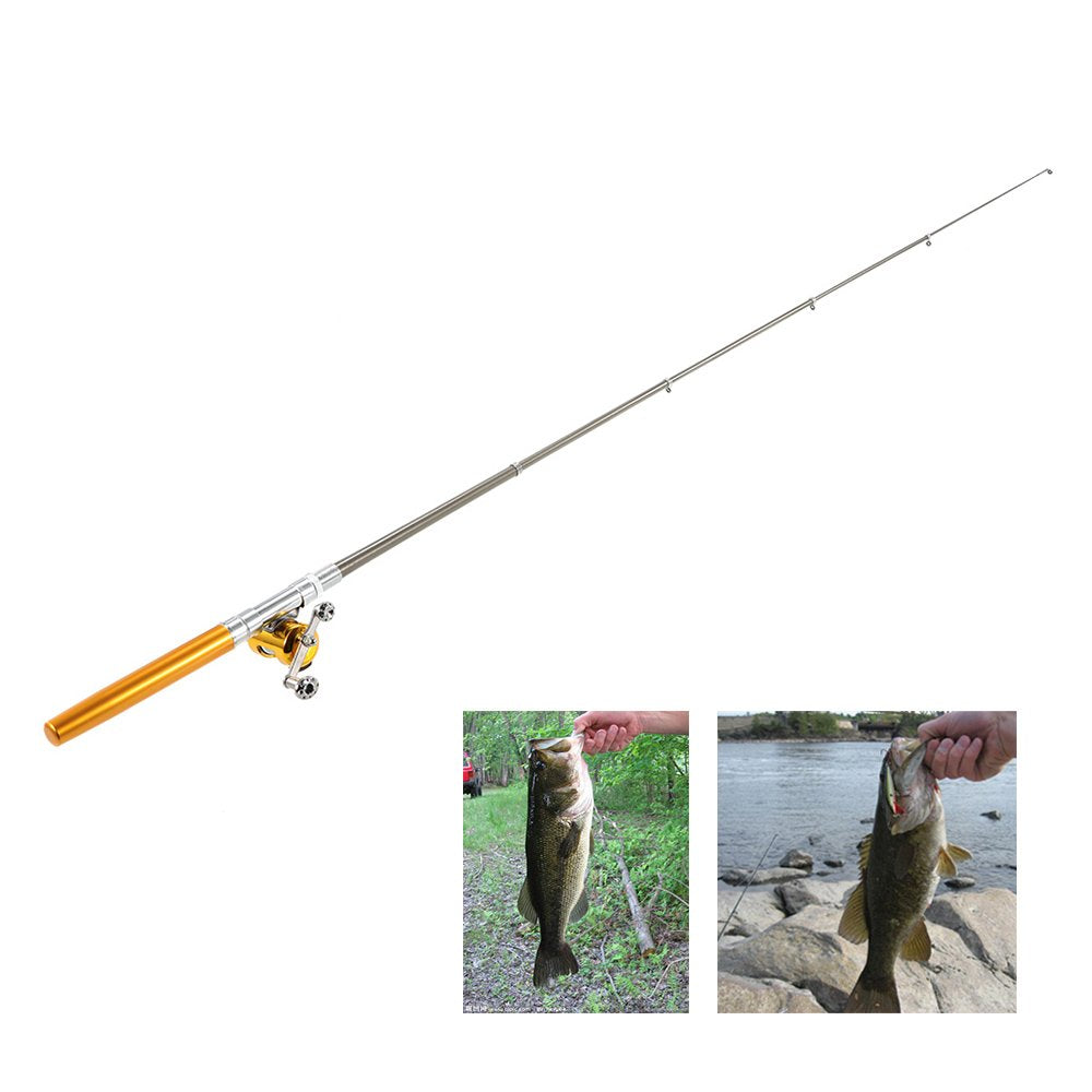 HUIOP telescopic fishing rod extended for portable use.