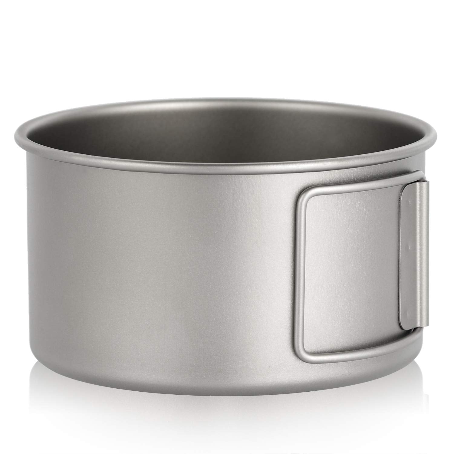 HUIOP titanium bowl folded flat for compact storage in a pack.