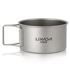 HUIOP titanium bowl with folding handles offers a secure grip for outdoor meals.