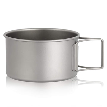 HUIOP titanium bowl with extended handles for a firm grip while serving.