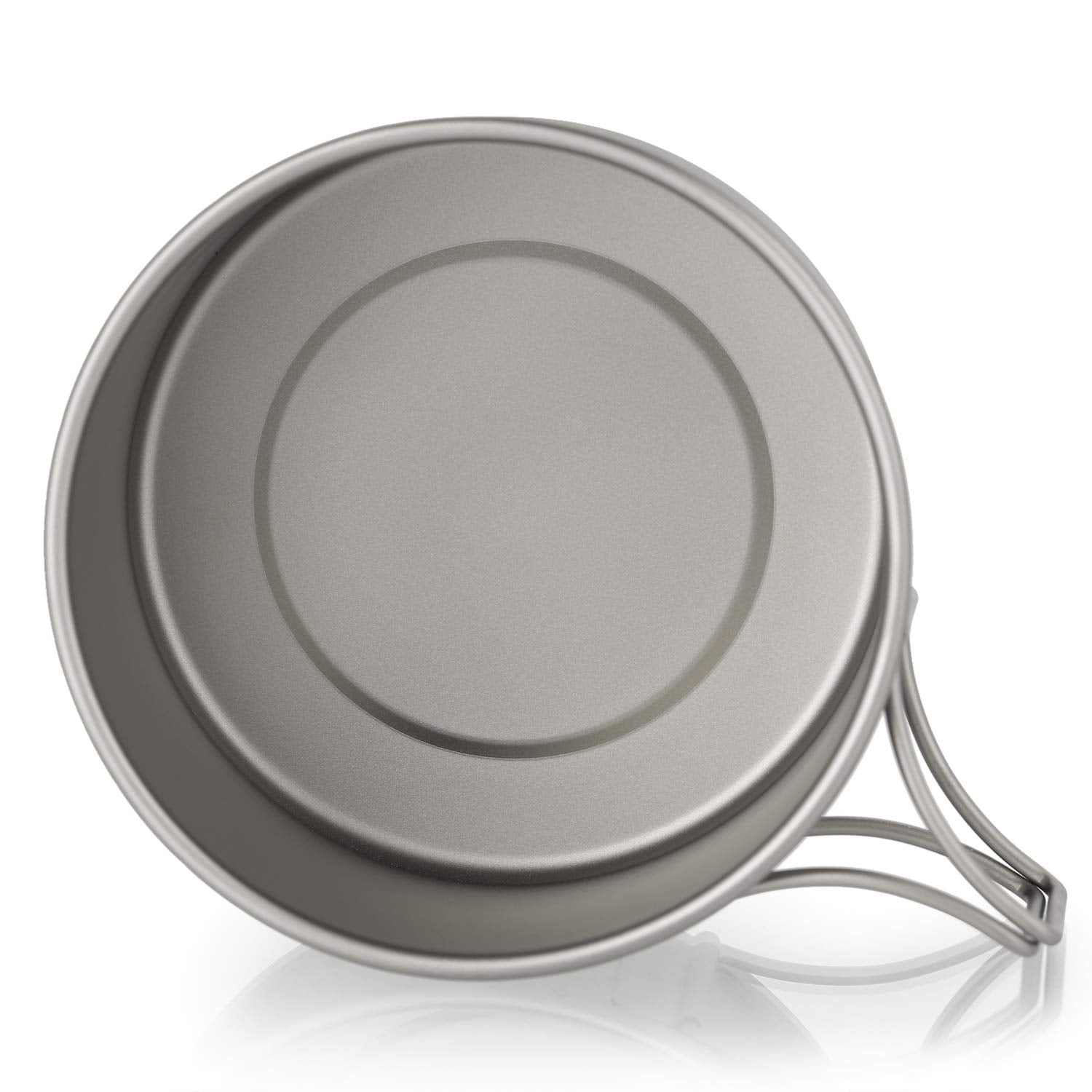 HUIOP titanium bowl top view highlights modern, durable finish.