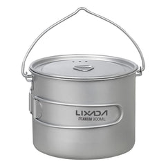 HUIOP titanium pot 750ml with clear graduation marks for precise measurement.