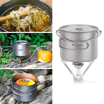 HUIOP titanium pot graduation marks help you gauge portions quickly.