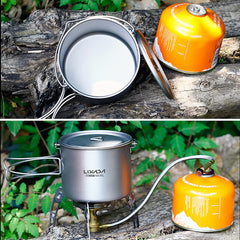 HUIOP titanium pot lid on keeps heat in and speeds simmering.