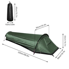 HUIOP ultralight tent shown with compact storage sack for easy carry