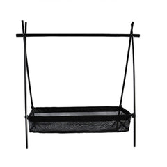 HUIOP under-table organizer stores cords and towels neatly.