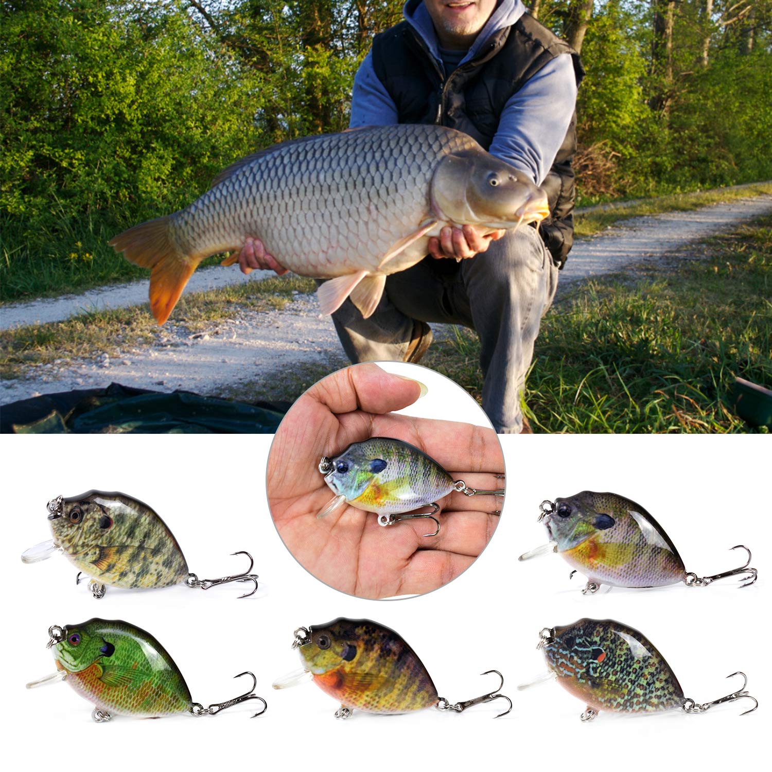 HUIOP wobbler lure with lifelike patterns resembling real prey underwater.