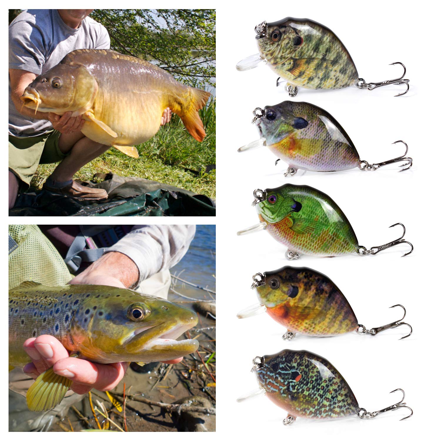 HUIOP wobbler lure rolling ball rattle to attract big fish.