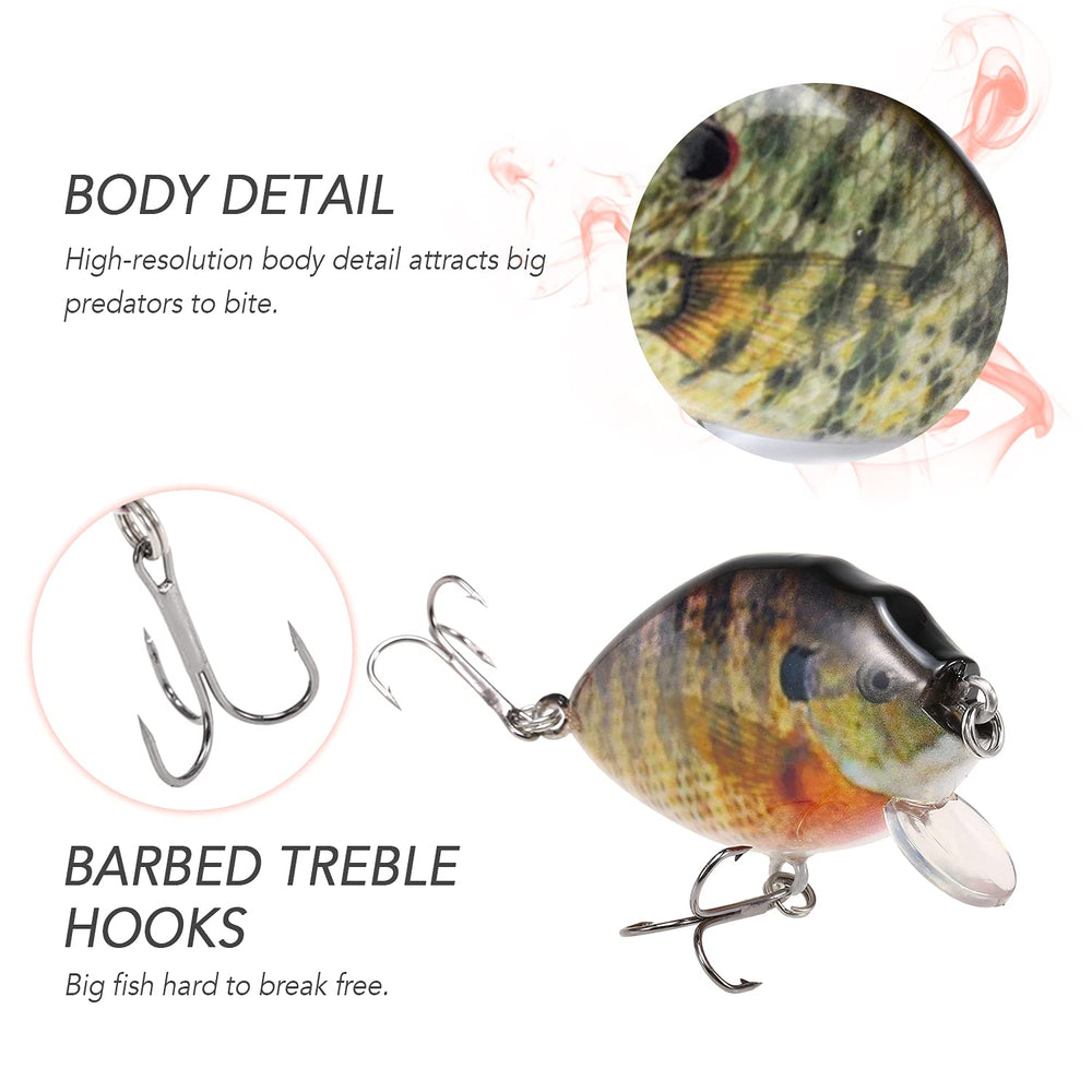 HUIOP wobbler lure with two treble hooks for reliable hookups.