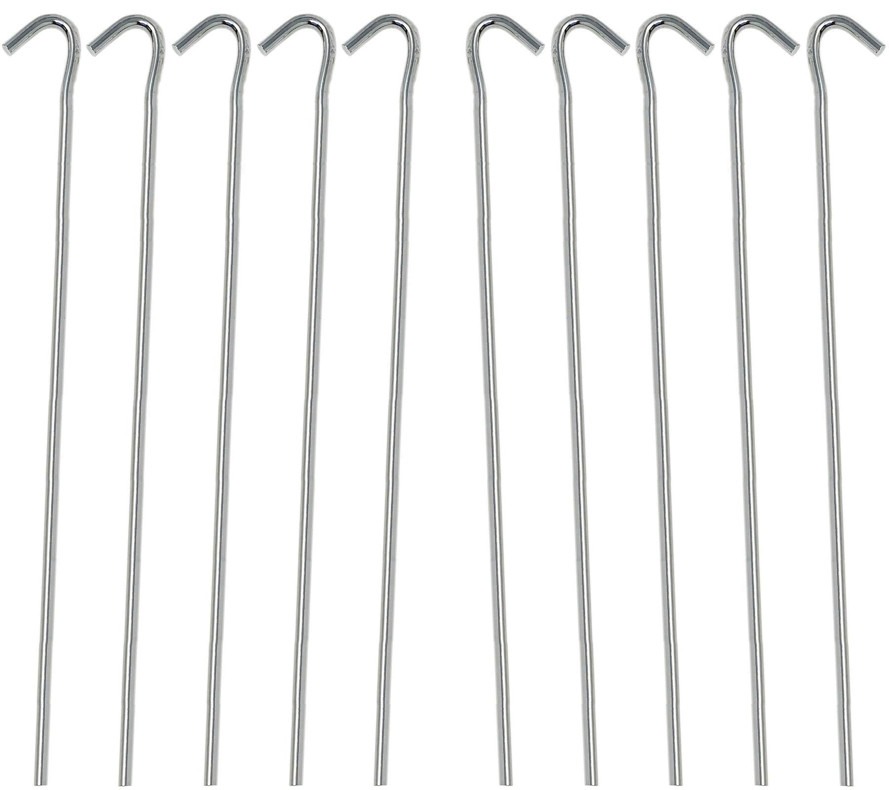 Huji tent stakes featuring a rope hook for easy attachment.