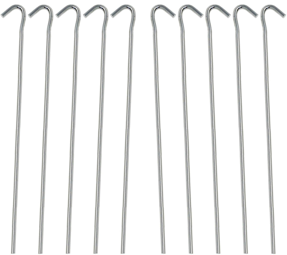 Huji tent stakes featuring a rope hook for easy attachment.