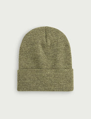 HUK embossed beanie logo detail highlights subtle branding and style