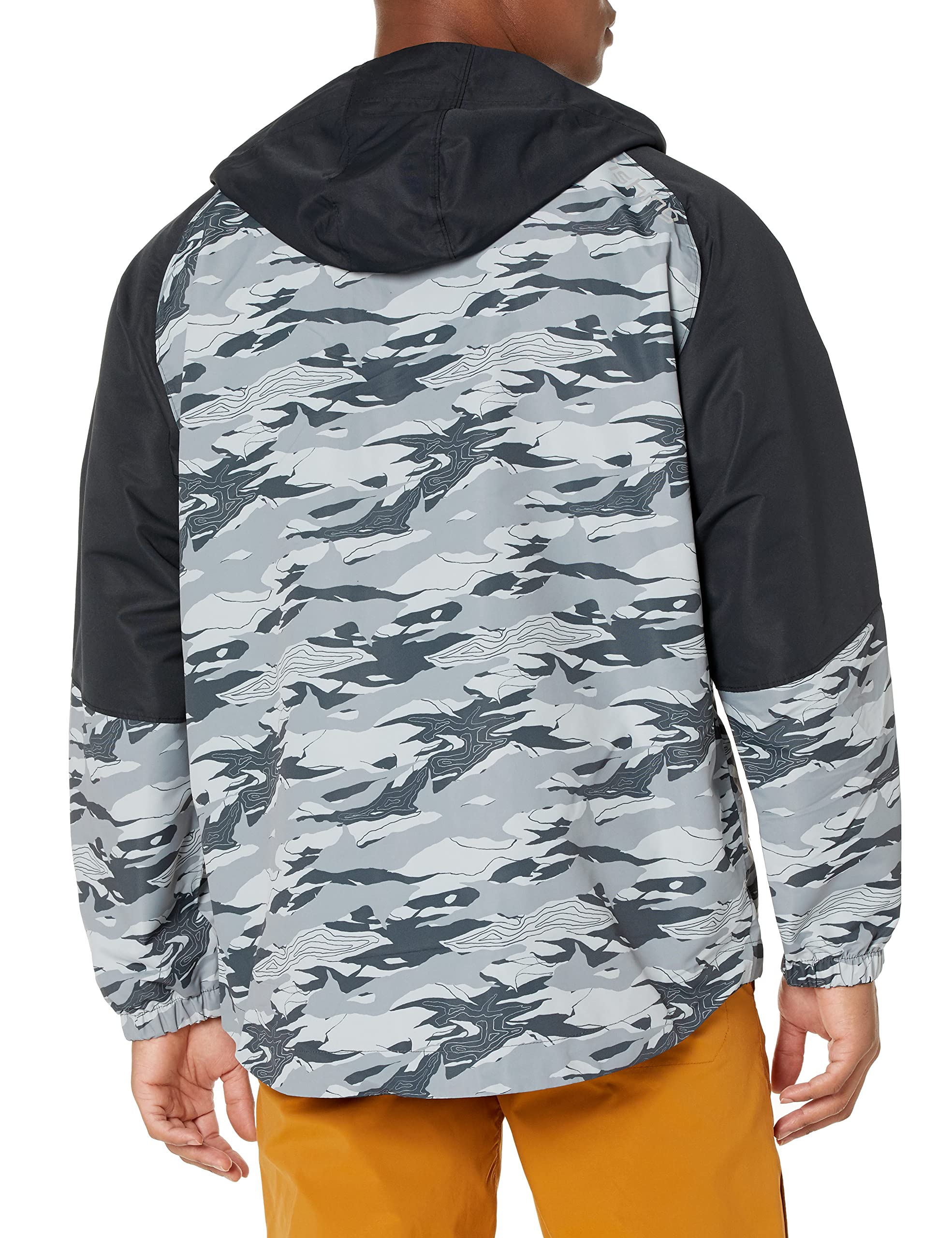 HUK Grand Banks Hood adjustable detail in volcanic ash for wind resistance