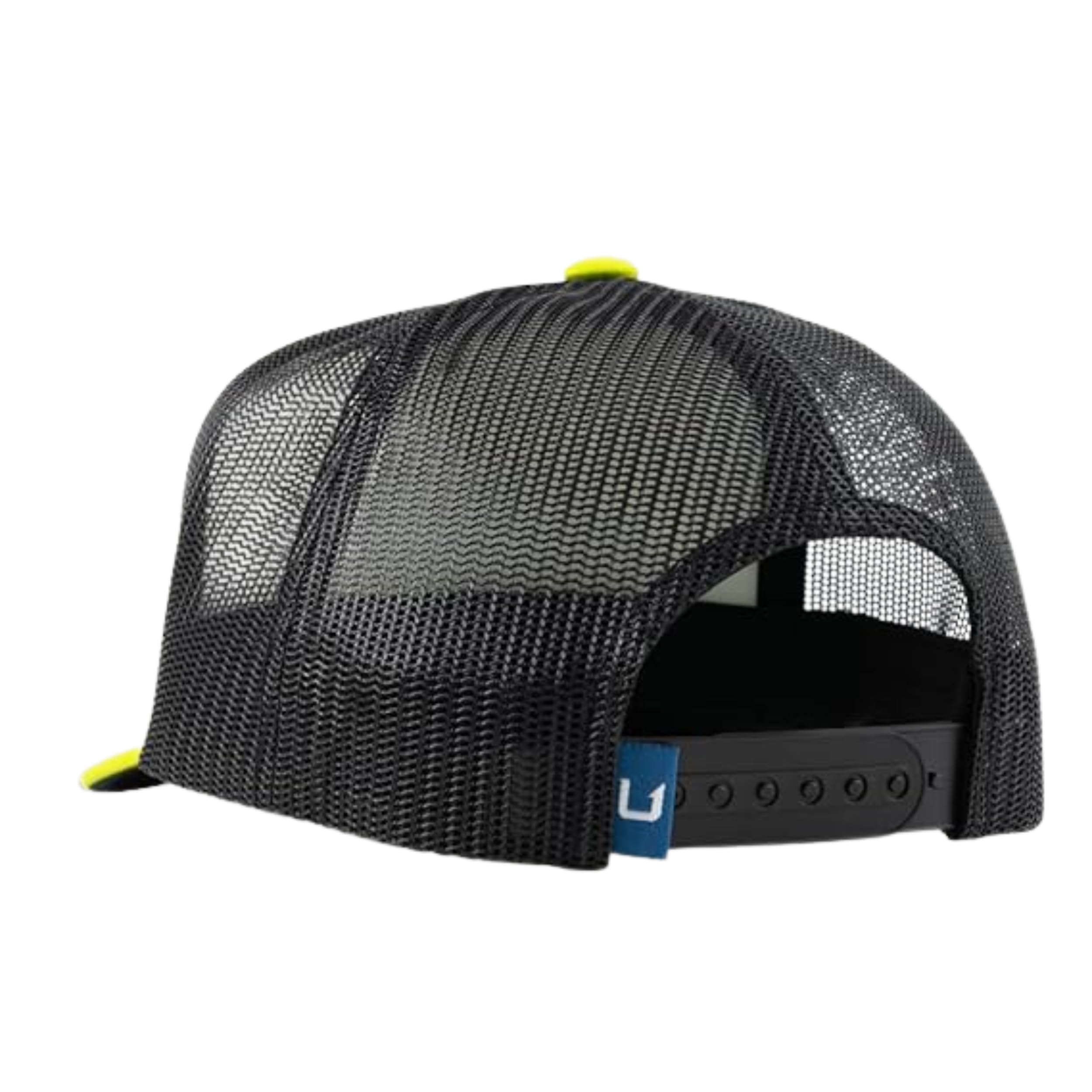 HUK Kids Trucker Hat side view showing adjustable snapback for growing kids