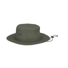 HUK men's performance bucket hat Aqua Dye Moss, full brim sun protection for outdoor fishing.
