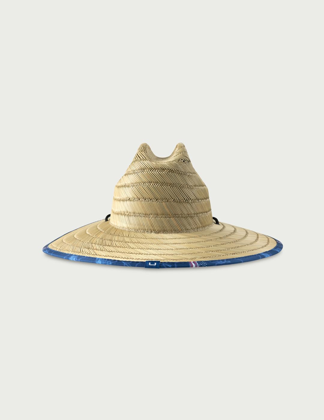 Huk men's straw hat with adjustable chin strap stays secure in wind.