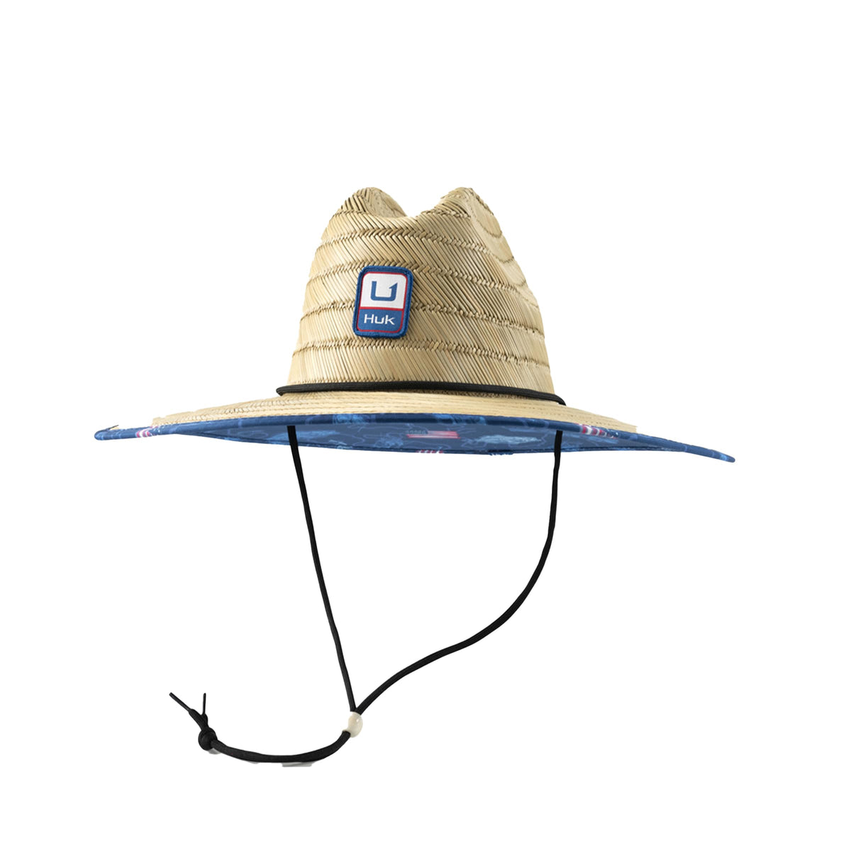 Huk men's straw hat with full brim offers sun protection and shade on hot days.